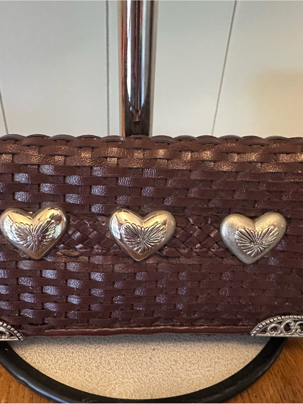 90’s Western Wallet leather and sterling silver front!